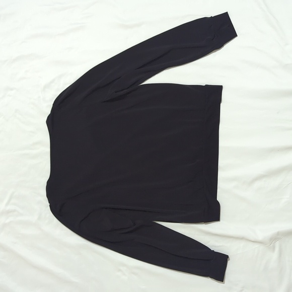 Banana Republic V-Neck Long Sleeve Wrap Top, Color Black Size S - Picture 2 of 14